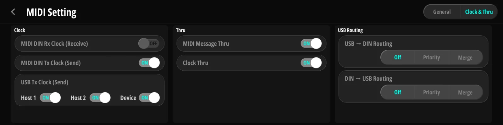 Clock & Routing。