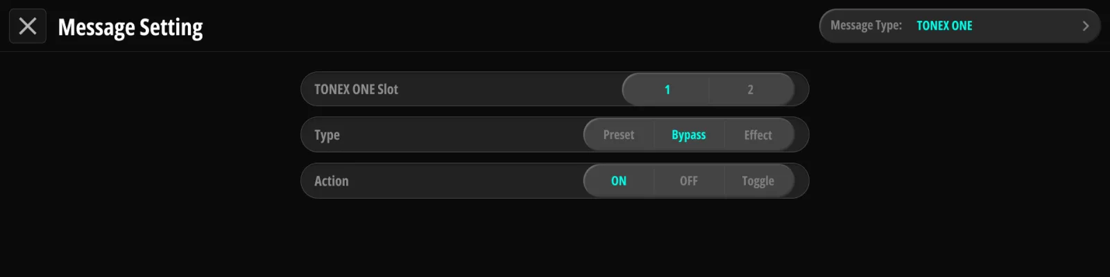ToneX Bypass のページ。